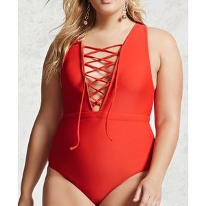 Forever 21 Lace Up Swimsuit